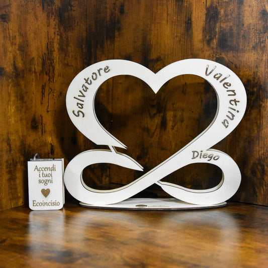 Lampada Infinito Personalizzata con Nomi - Regalo Famiglia LED