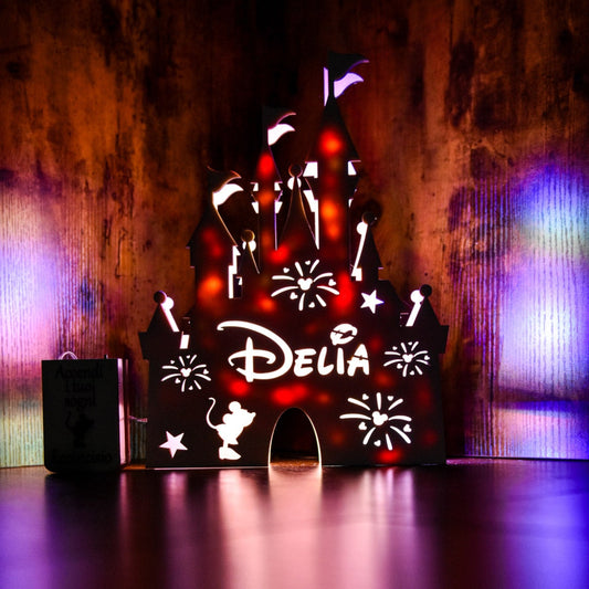 Lampada Castello Fiaba LED Personalizzata - Luce Notturna Cameretta