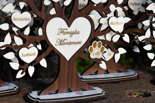 Albero della Vita Personalizzato con Nomi - Regalo Famiglia Legno